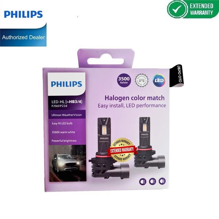 Philips Ultinon Weather Vision Led Hb3 Hb4 3500K Lampu Mobil Kuning