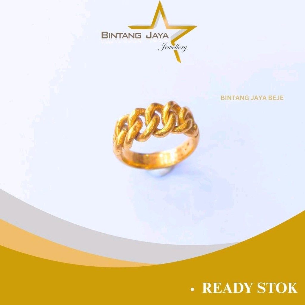 Cincin Emas Asli LM99 ATAS RANTAI Ukuran Nomor 20.5 - Kadar Murni LM99 - Berat 15,01 gr - Cincin Ran