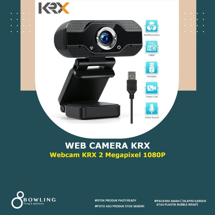 Webcam 2 Megapixel Krx Web Camera Pc Full Hd 1080P 2Mp Zoom Cam