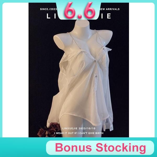 Sexy Lingerie Kemeja Transparan Baju Tidur Sexy Wanita / Lingerie Kemeja Oversize Baju Seksi Wanita