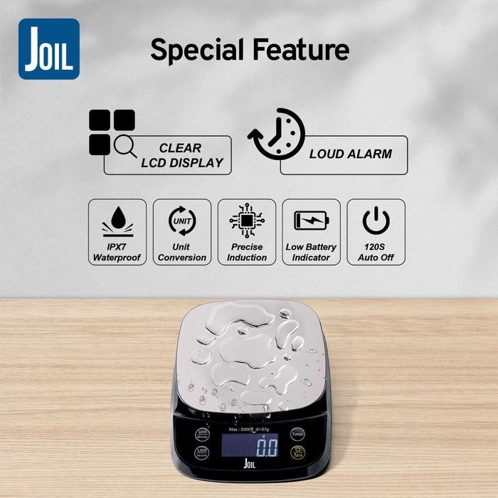 JOIL TIMBANGAN DAPUR DIGITAL 5KG & 10KG WATERPROOF CHARGER - D16