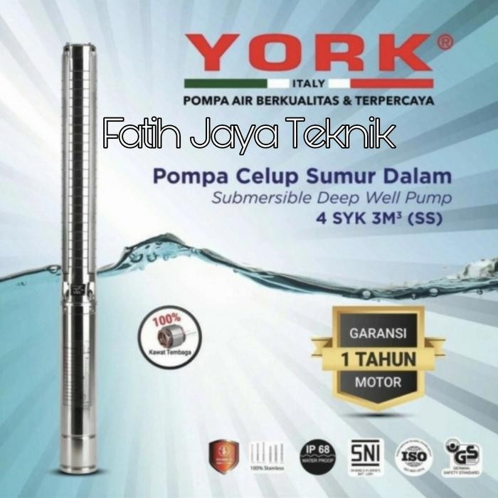Pompa Satelit York 1 Hp 4Syk 3-12 Ss Pompa Submersible Stainles