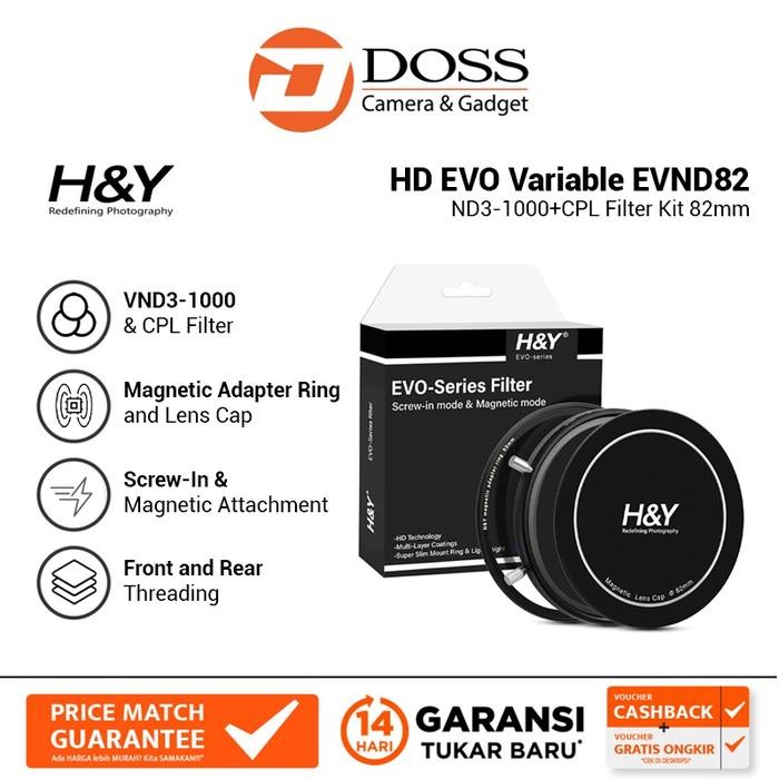 Termurah H&Y Hd Evo Variable Nd3-1000+Cpl Filter Kit 82Mm Evnd82