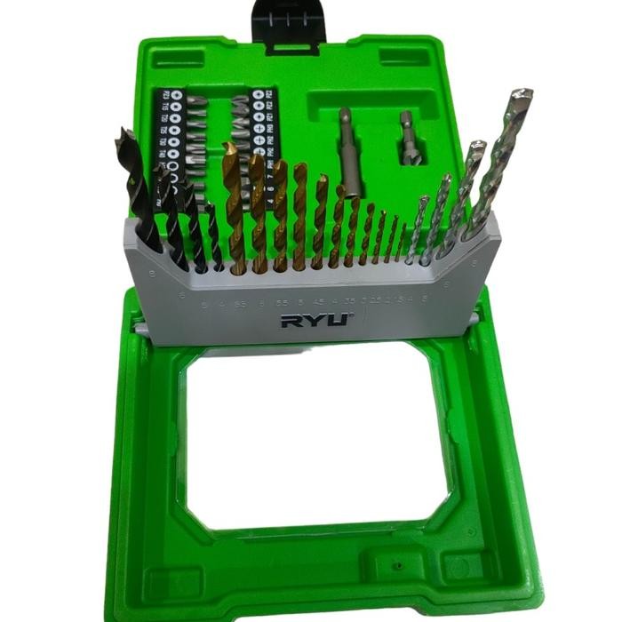 Mata Bor Obeng Set RYU ORIGINAL- Mata Bor Besi - Mata B0r Beton SET 41 Pcs RYU By Tekiro