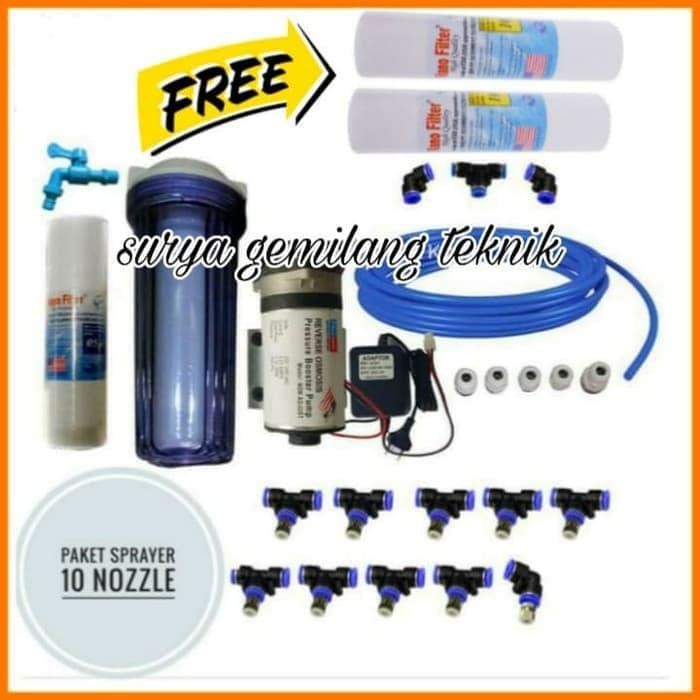 Paket Misting / Kabut / Embun 10 Nozzle / Sprayer / Tanaman