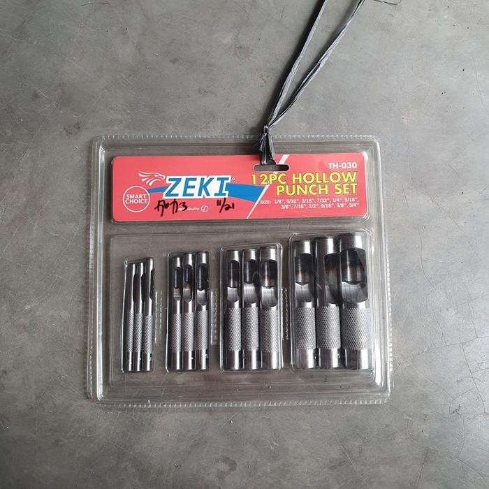

Hollow Punch Set Zeki 12pc / alat pembolong plat / Pon Plong Lobang