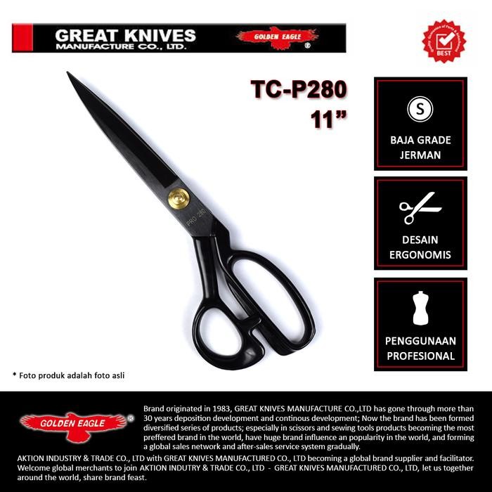 

Gunting Potong Bahan Kain Golden Eagle 11inch TC-P280 - Tailor Scissor