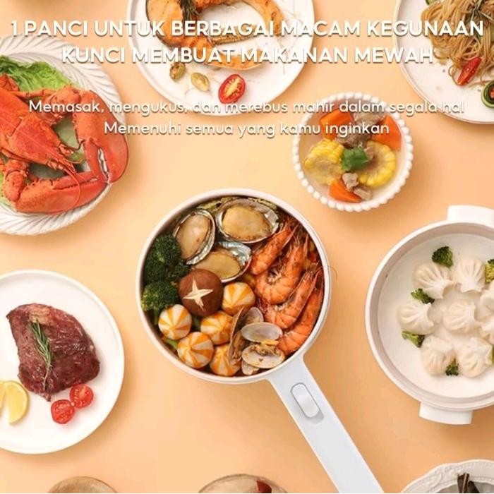 Langsung diproses HAN RIVER Panci Listrik multifungsi 2L lapisan keramik