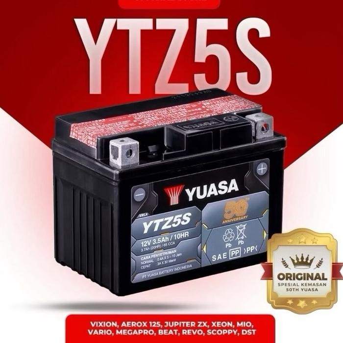 Aki Yuasa Ytz5S Aki Motor Beat, Scoopy, Verza, Revo, Supra X 125