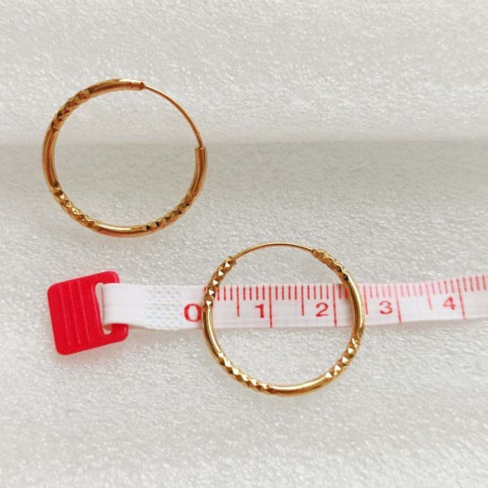 (Expert) FAVORITE Anting hoop Xuping / anting bulat Xuping lapis emas