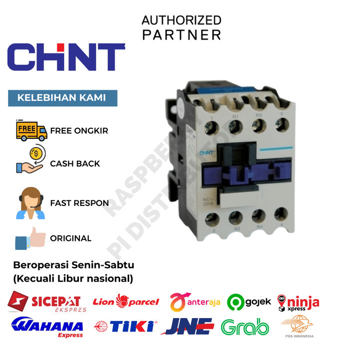 Contactor Chint Nc1-0908 4P 2No 2Nc Kontaktor