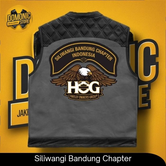 Terbaru Vest Kulit Harley Davidson Rompi Hog Siliwangi Bandung Chapter Kualitas Original - Vest