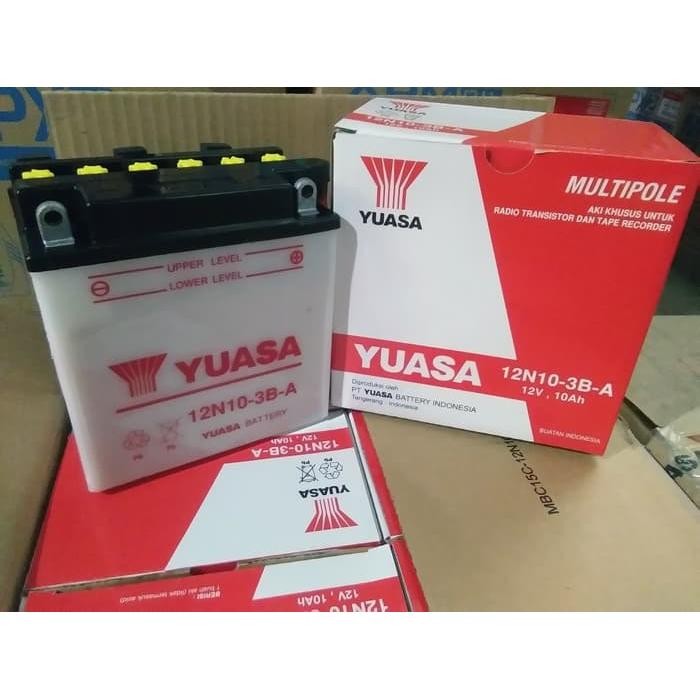 Yuasa Aki Basah Motor 12V 12N10-3B Aki Yuasa Multipole + isi