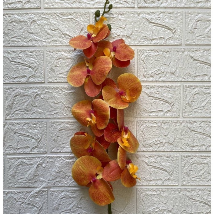 MH - Bunga Anggrek Latex Jumbo Artificial 9 Kuntum Dekorasi Plastik