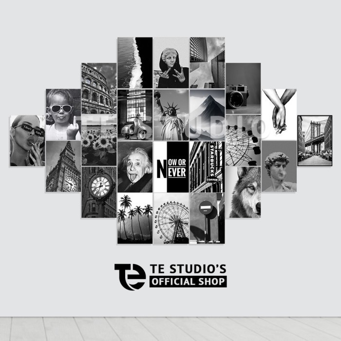 Poster Dinding Monokrom Hitam Putih Vintage Isi 12 Pcs Pajangan Dinding Aesthetic Poster Kamar