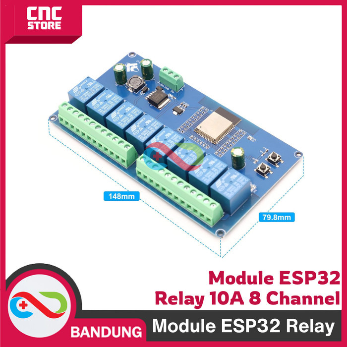 MODUL ESP32 RELAY 10A 8 CHANNEL AC 220 WIFI BLUETOOTH WROOM-32E TERLARIS