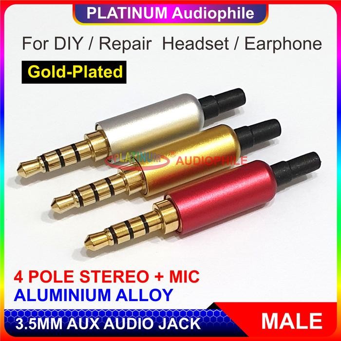 Terlaris Jack Aux 3.5Mm Stereo 4 Pole Male Plug Soket Socket Input Headset Earphone Headphone J4M