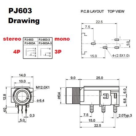 Terlaris Socket Stereo/Mono Headphone/Microphone Soket Jack Mic Akai Toa 6.5Mm Ongkir Termurah