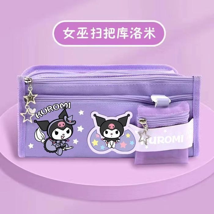 

TEMPAT PENSIL KARTUN SANRIO KARAERIIK KAPASITAS BESAR / TEMPAT PENSIL DENGAN DOMPET KOIN LUCU Kanvas