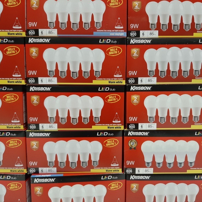 (Expert) lampu bohlam LED BULB KRISBOW 3-11 watt paket isi 5 GARANSI