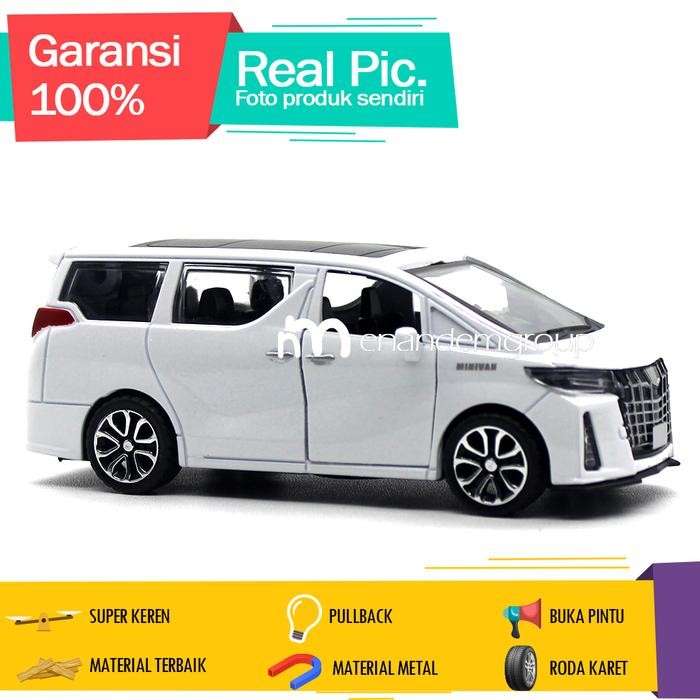 Diecast Mainan Mobil Miniatur Alphard Buka Pintu Route Besi Pullback