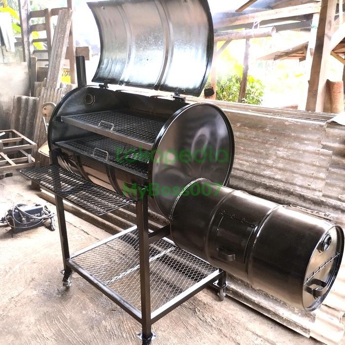 Pengasapan Panggangan 2 Fungsi Smoked Grill Barbeque Alat Seii Daging