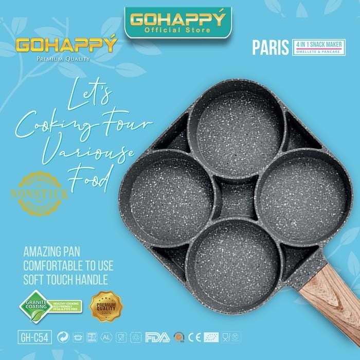 

Omelette Pan Gohappy Panci Cetakan Kue Breakfast 4 In 1 Telur Mie Gratis Ongkir