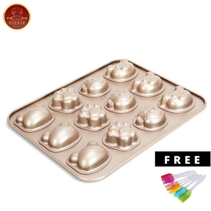 

Cetakan 4 Motif Anti Lengket/ 12 Cup Four Shapes Pan Chefmade - Wk9320 Gratis Ongkir