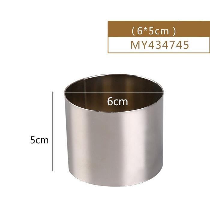 

Mousse Ring Stainless Diam. 6 X T 5 Cm (5Pcs) - Food Grade Gratis Ongkir