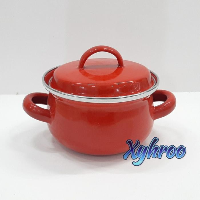 PANCI ENAMEL KECIL MINIPOT 12CM MERAH