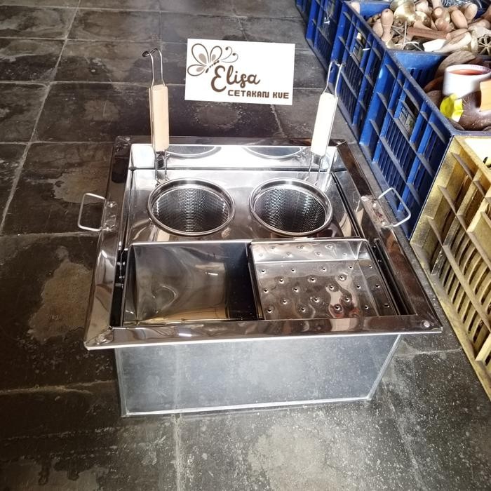 DANDANG MIE AYAM KOTAK 2 LUBANG / DANDANG MIE KOCOK / PANCI MIE KOTAK