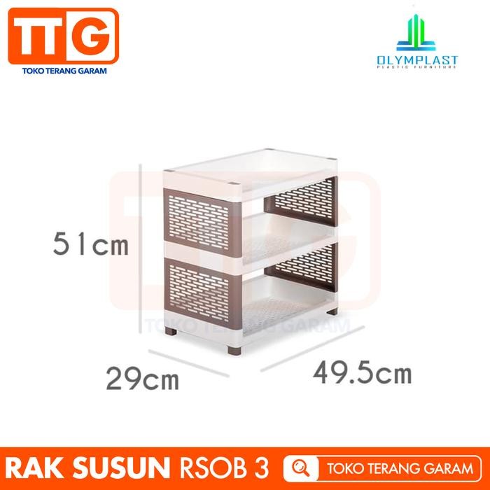 OLYMPLAST RAK PLASTIK SERBAGUNA BESAR DAPUR TOILET 3 SUSUN RSOB 3