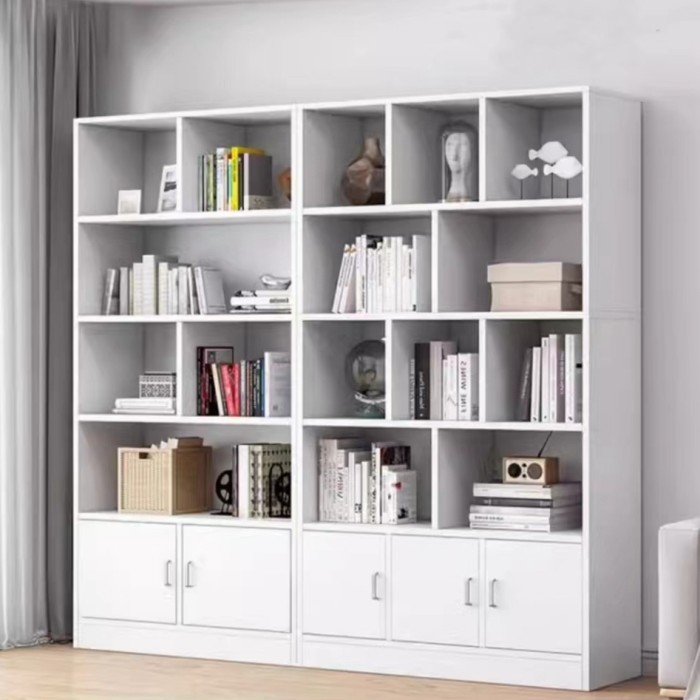 FURNIBEST LEMARI BUKU LEMARI RAK BUKU RAK BUKU KAYU RAK SUSUN LEMARI DISPLAY LEMARI PENYIMPANAN