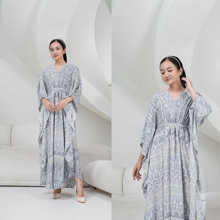Joley Cloth - Kaftan Adeeva Lionel Richie Gamis Lebaran Simple Wanita Motif Printing Sarimbit