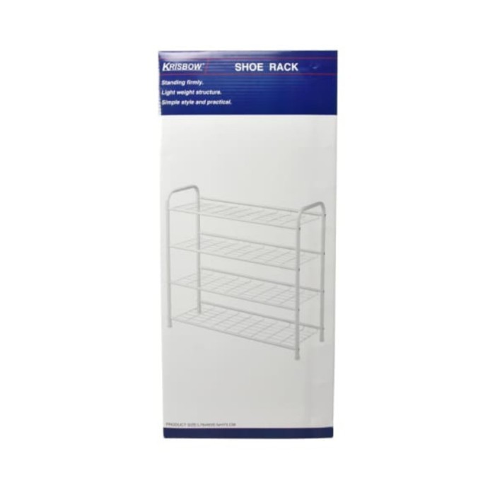 krisbow rak sepatu 4 tingkat_shoe rack 4 tier white_rak sepatu besi