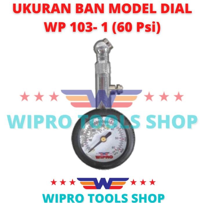 Wipro Pengukur Tekanan Angin Ban Model Jarum / Dial 60Psi Wp 103-1