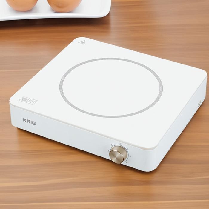 AZKO Kris Kompor Listrik 200-1300 Watt Square - Putih Electric Stove Kompor Elektrik 1 Tungku