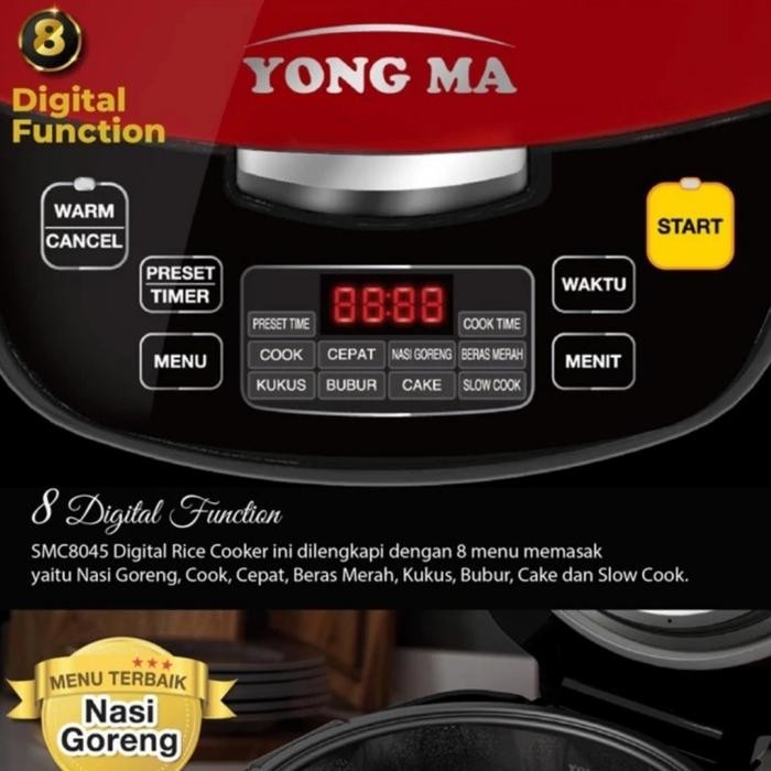 Yongma : Rice Cooker Magic Com Mini Digital 1,3 Lt Yong Ma Smc 8045 #Gratisongkir #Sale #Discount