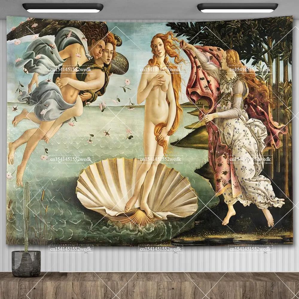 The Birth Of Venus Wall Hanging Tapestry Sandro Botticelli Painting Printed Tapestry Aesthetic