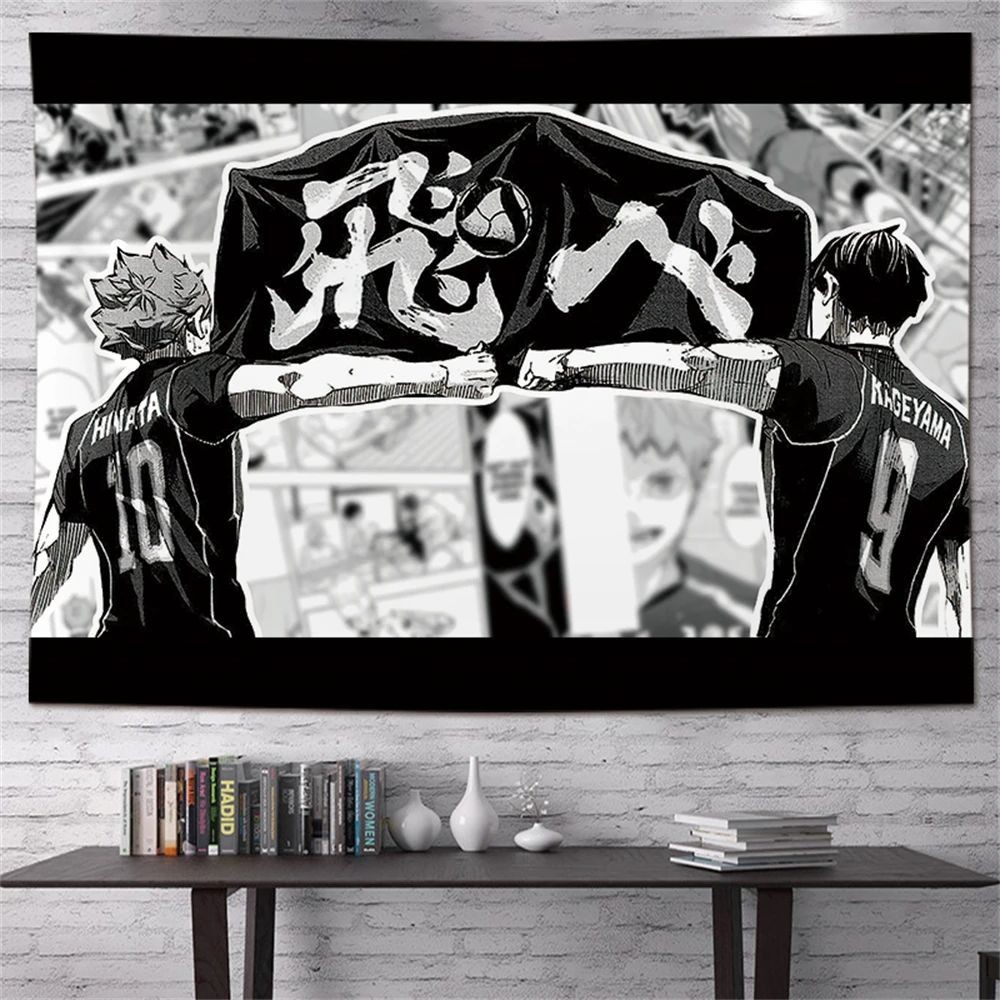Volleyball Anime Tapestry Japanese Cartoon Wall Art For Boys Girls Bedroom Living Room Decor