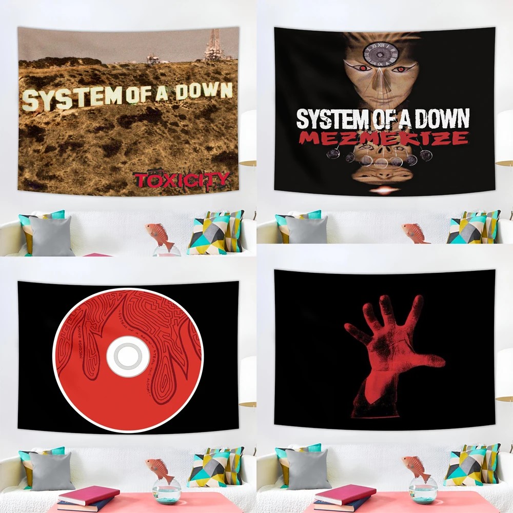 3X5 Ft Rock System Band Of A Down Tapestry Album Tapestry For Bedroom, Party Tapestry College Dorm
