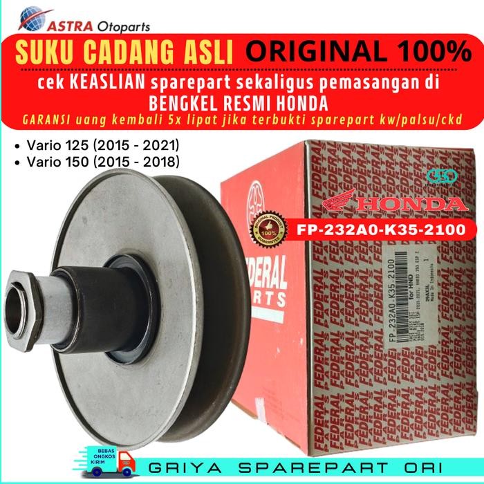 Pully Belakang vario 125 Original Pulley Puli Belakang vario150 125 Old Led New K35 Ori Federal