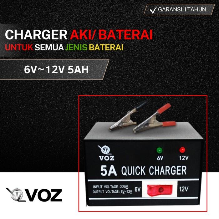 Voz Charger Aki 5A Charger Aki Motor Charger Aki