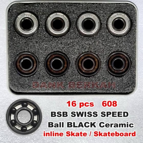 Kenna.store 16 Pc BSB Swiss 6 Ball Bearing Ceramic Keramik inline skate NGACIIR