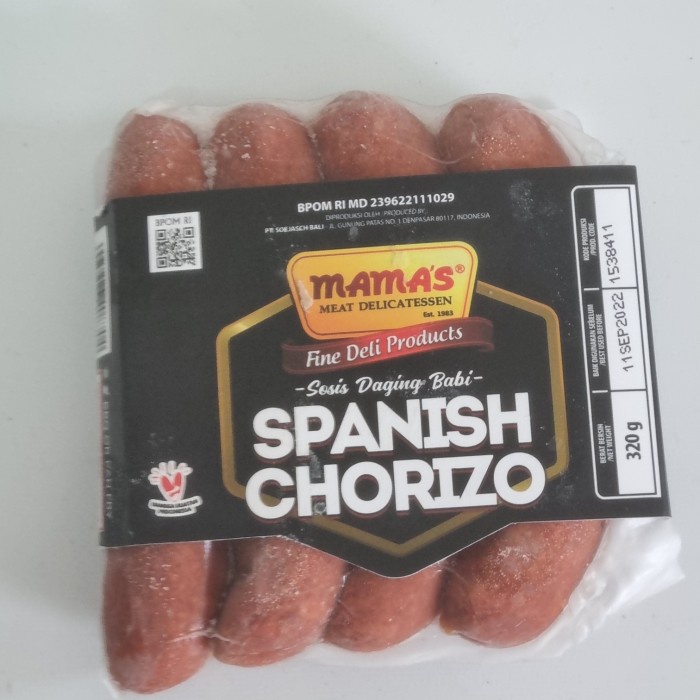 

SPANISH CHORIZO SAUSAGE - SOSIS BABI MAMA'S (PORK SAUSAGE-FROZEN FOOD) KODE 1189