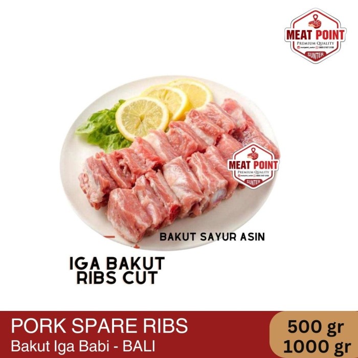 

PREMIUM PORK SPARE RIBS/IGA BABI MURNI POTONG 5CMX5CM (500 GRAM) KODE 1104