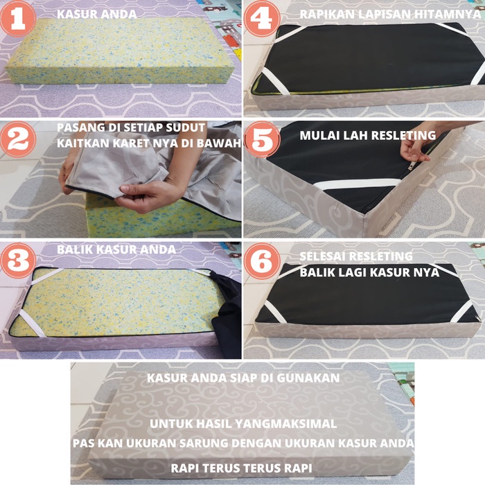 Sarung Kasur Resleting Uk.160X200X30 Sprei Resleting Keliling Full