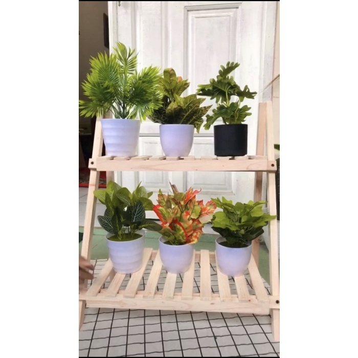 ```````] Tanaman Artificial Pot Plastik Tanaman plastik daun hijau plastik