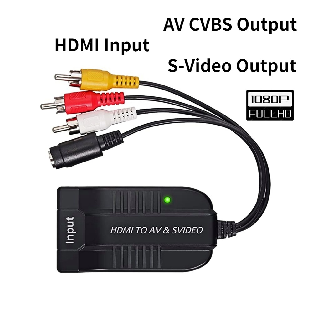 New HDMI to AV S-video Converter NTSC PAL HDMI to Male Composite CVBS RCA R/L Stereo Audio + Female 