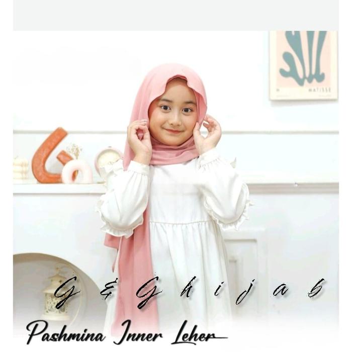 Pashmina Anak Instan Inner Leher Jersey Premium 6-12 Tahun Jilbab Muslim Nyaman